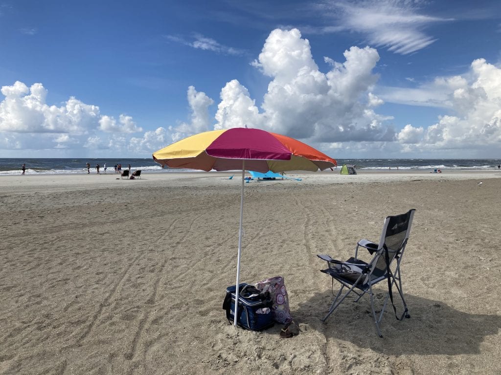 More than enough space to social distance on the beach,  Tybee Island, Georgia